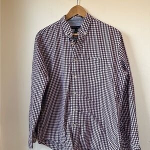 Tommy Hilfiger Burgundy & White Gingham Button-Down Shirt